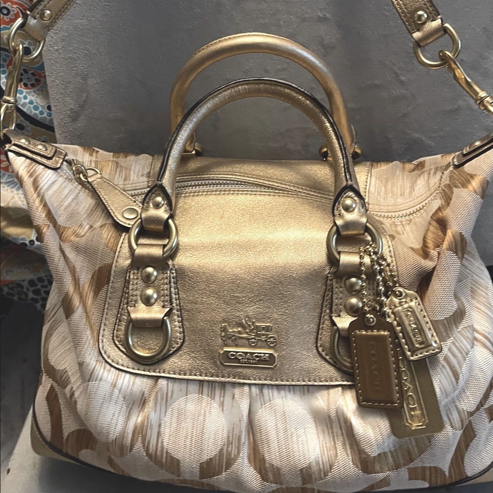 Coach Madison Sabrina convertible opt art ikat hobo/satchel